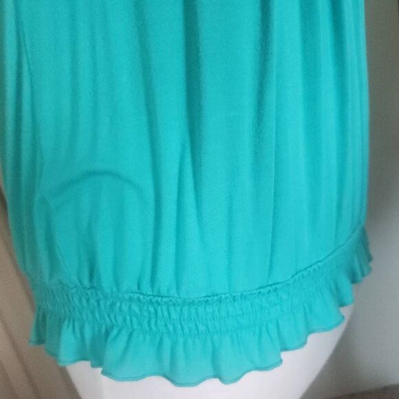 T13 Willie Smith green tank with crocheted neckline - Picture 3 of 9